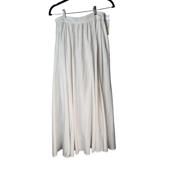 2/$30 NWT Cmmense Small White Maxi Skirt Linen Blend - Picture 1 of 13